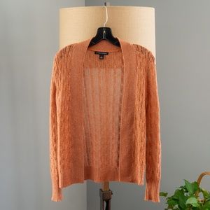 Rose Gold Banana Republic Open Cable Knit Cardigan